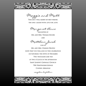 image of invitation - name decorative invitation top and bottom band