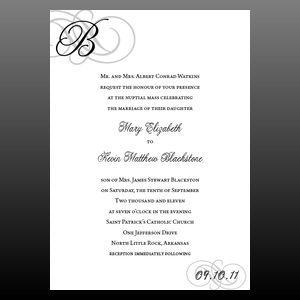image of invitation - name watermarked invitation with initial 5